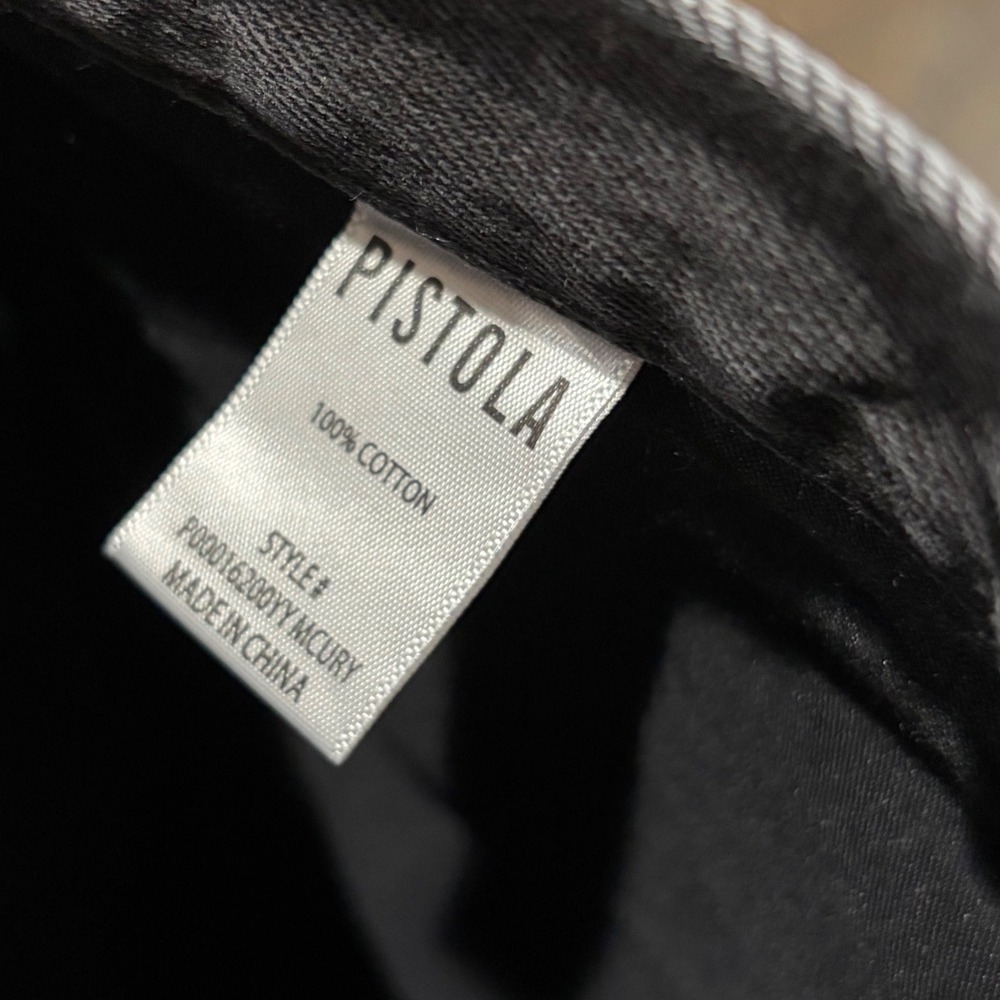 Pistola Lexi Mid Rise Bowed Straight Jeans Women 36x29 32 Mercury Black - Picture 5 of 13